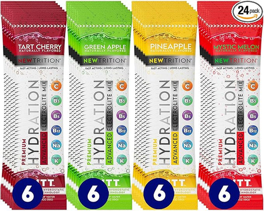 Hydration Powder, Electrolyte Powder Packets, Naturally Flavored Hydrating Packets for Water, Fast Acting Hydrate Electrolytes with Vitamins C & D