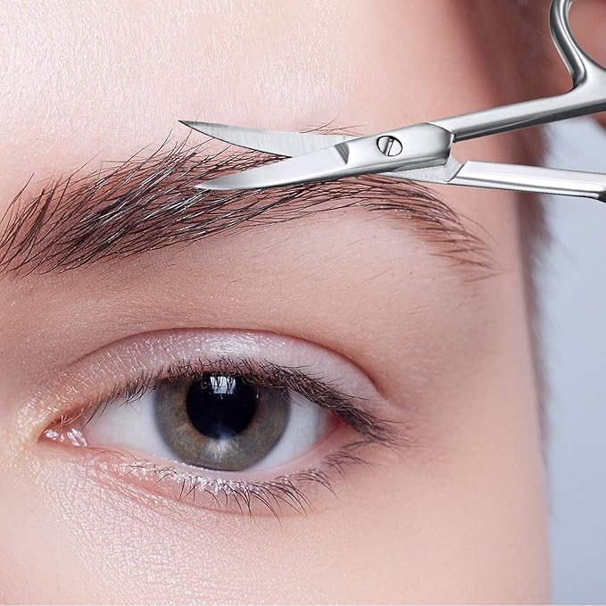 Cuticle Nipper, Curved Cuticle Scissors, Cuticle Remover Trimmer Pusher Nippers, Precision Manicure Scissor Nail Cuticle Trimmer, Professional Stainless Steel Nail Scissors for Cuticle Care - 4Pack