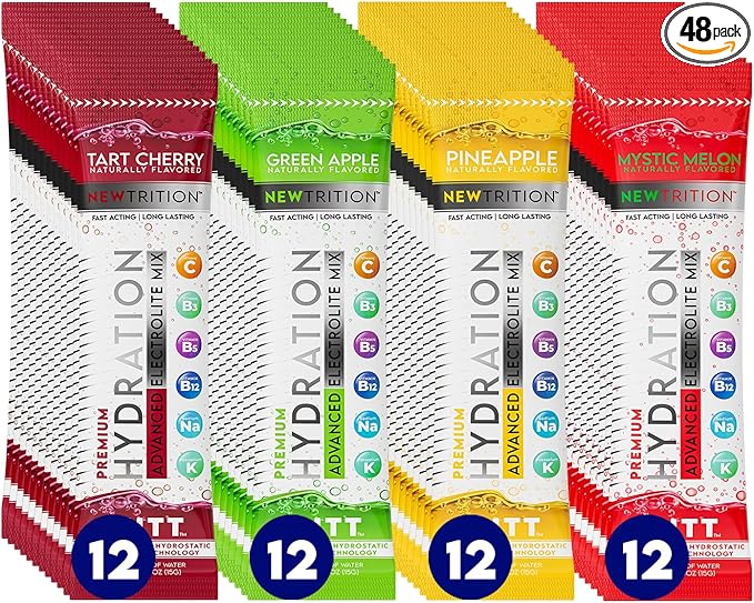 Hydration Powder, Electrolyte Powder Packets, Naturally Flavored Hydrating Packets for Water, Fast Acting Hydrate Electrolytes with Vitamins C & D