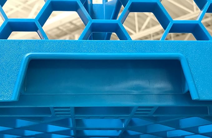 Carlisle FoodService Products RG25-114 OptiClean 25 Compartment Glass Rack with Extender, 3-1/2" Compartments, Blue (Pack of 4)