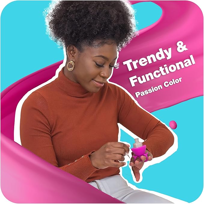 tweexy Wearable Nail Polish Holder Ring - Ideal Gift for Teenage Girls - Nail Polish Holder Stand for Manicure & Pedicure, Fingernail Painting - Nail Polish Accessories (Passion)