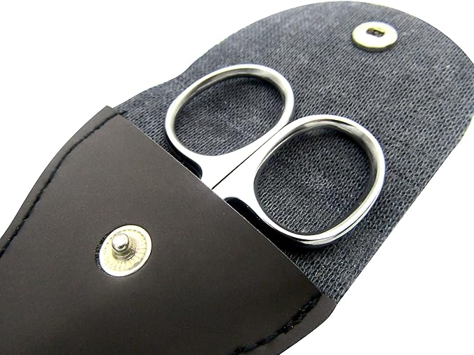 Rounded Stainless Steel Facial Hair Scissors – Safety Scissors for Nose Hair, Eyebrows, Eyelashes, Mustache, Beard, and Baby Nails