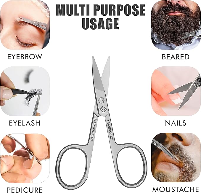 Straight Nail Scissors for Men & Women – German Quality Stainless Steel – Small Manicure Pedicure Scissors for Fingernail, Toe Nail, Eyebrows & Mustache