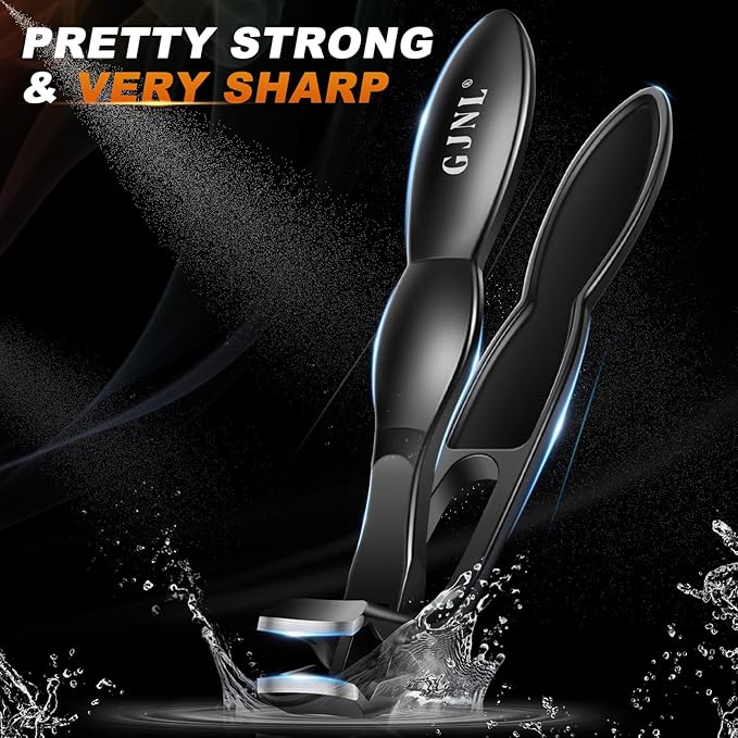 Toenail Clippers for Thick Toenails, Sharp Angled Head & 360° Rotating Nail Clippers, 37mm Wide Jaw Opening Toenail Clippers for Men