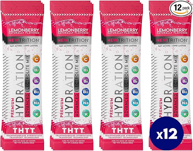 Hydration Powder, Electrolyte Powder Packets, Naturally Flavored Hydrating Packets for Water, Fast Acting Hydrate Electrolytes with Vitamins C & D