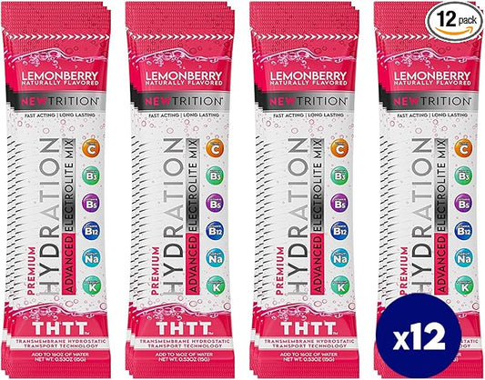 Hydration Powder, Electrolyte Powder Packets, Naturally Flavored Hydrating Packets for Water, Fast Acting Hydrate Electrolytes with Vitamins C & D