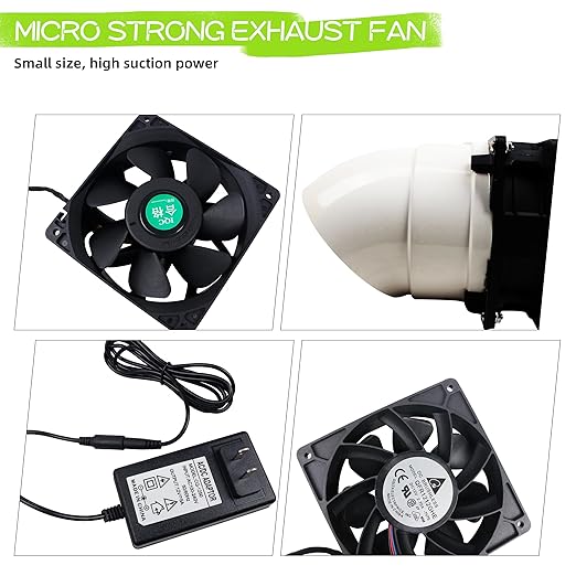 Micro Exhaust Fan Vacuum Cleaner, Carving dust Recovery Device,Small Axial Exhaust Smoke Extractor Fan Kit for Woodworking and Jewelry Carving and polishing,DIY Soldering, 3D Printer