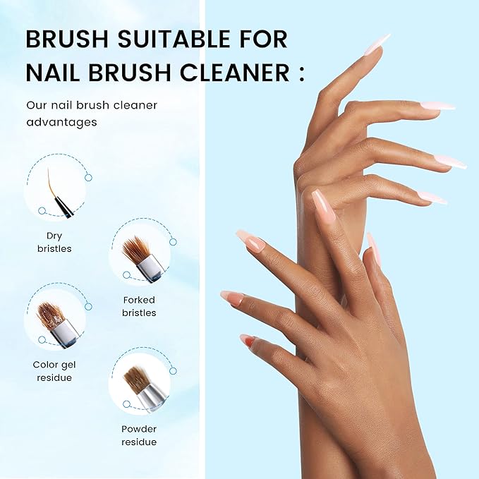 AIJIMEI Professional Acrylic Liquid Monomer & Nail Brush Cleaner Set for Quick Cleaning of Nail Brushes and Nail Extension Glue Nail Products, Suitable for Beginners DIY Home Nail Salon 120ml/4fl.oz