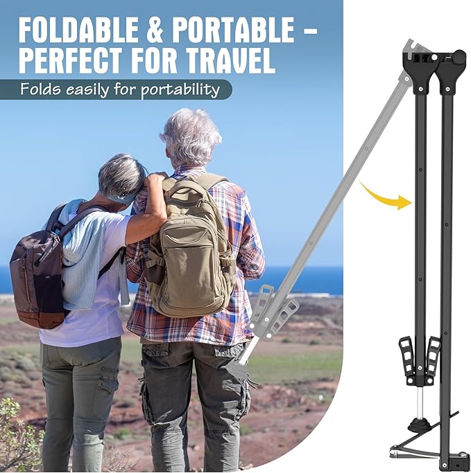 Foldable Extended Long Handle Toenail Clippers with Magnifier-4mm Wide Jaw & Ergonomic Design for Seniors, Arthritis& Limited Mobility | Heavy-Duty, No-Bend Trimming, Tool-Free Foldable (24" Black)