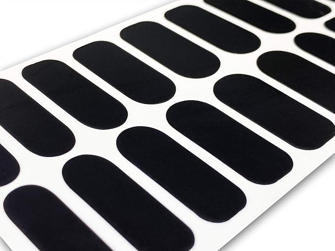 | 20 Exquisite Gel Nail Polish Strips w/Application Accessories - No UV/LED Lamp Required (Black - Matte Finish)