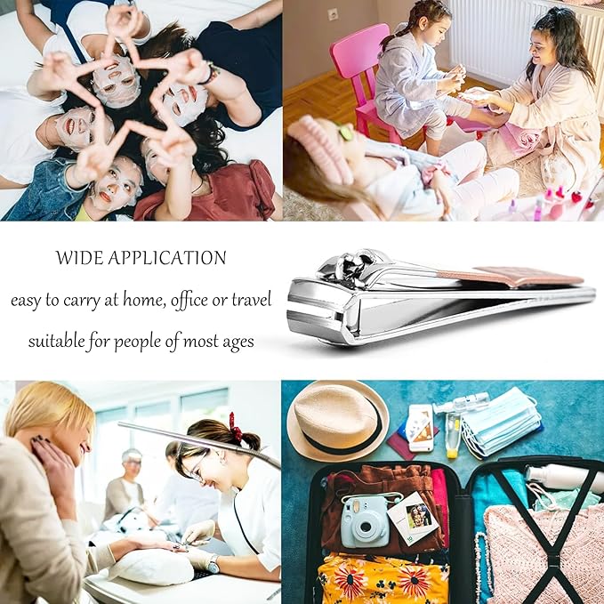 18 PCS Stainless Steel Nail Clipper Cutter Fingernails Toenail Clipper Cutter Set Black Sliver Rose Gold Men Women Travel Party Favor