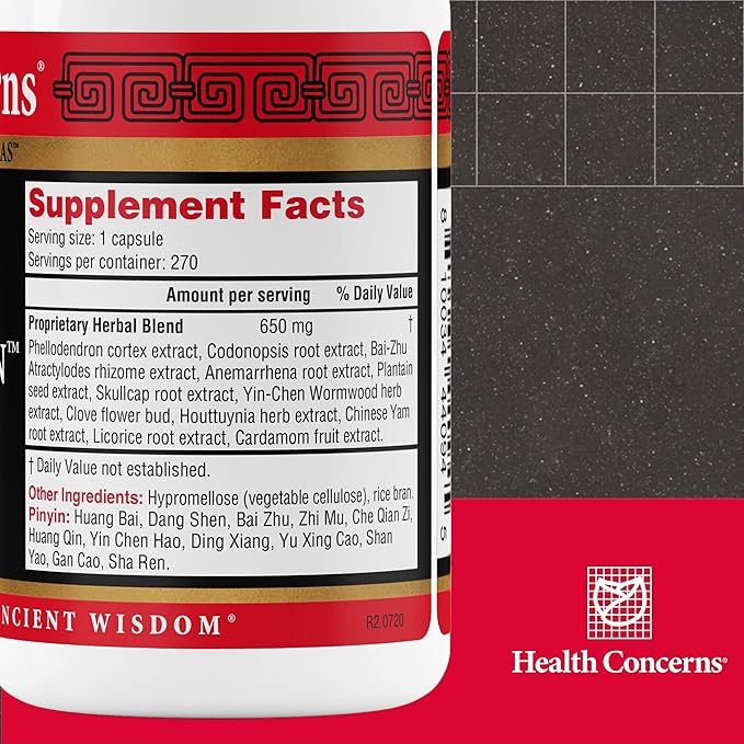 Health Concerns Phellostatin – Immune Support & Gut Health Supplement – Microbiome Detox Cleanse – Herbal Formula with Phellodendron Cortex – Chinese Herbal Medicine – 270 Capsules