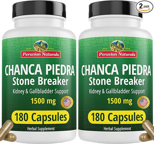 Chanca Piedra 360 Capsules Stone Breaker Kidney Cleanse Detox & Repair, Gallbladder Supplements - All-Natural Vegan Pills Chancapiedra Stonebreaker Kidney Stones Dissolver