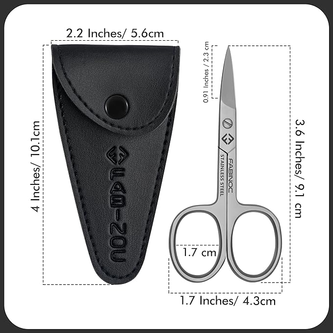 Curved Nail Scissors for Women & Men – German Quality Stainless Steel – Small Manicure Pedicure Scissors for Fingernail, Toe Nail, Eyebrows & Mustache