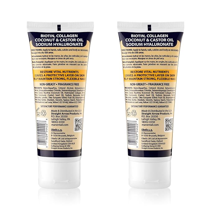 Mane 'n Tail Hoofmaker Hand & Nail Therapy (3.4 Oz Each, 2 Pack) – Fragrance-Free, Biotin & Collagen-Enriched Moisturizing Cream for Dry, Cracked Skin & Nails