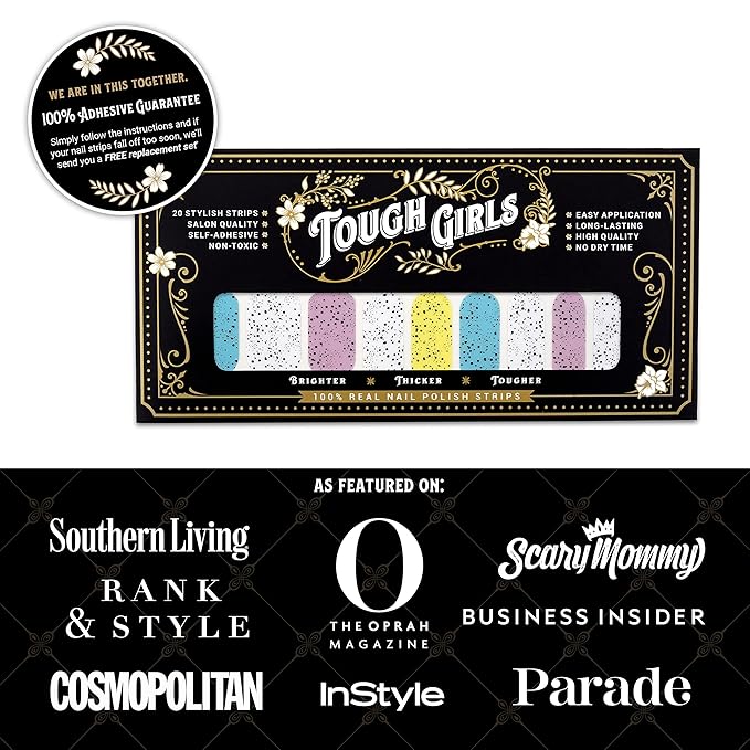 | 20 Exquisite Gel Nail Polish Strips w/Application Accessories - No UV/LED Lamp Required (Holiday | Speckled Egg & Pastel)