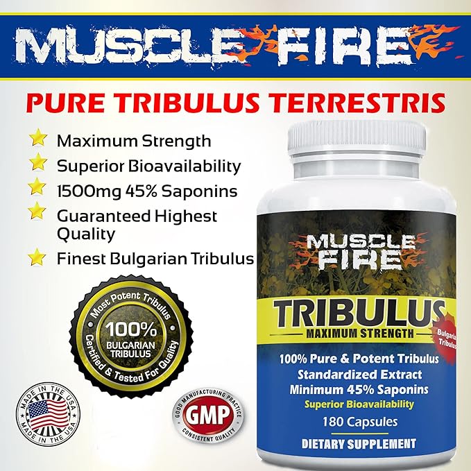 Herbal Nutrition Tribulus Terrestris, Bulgarian, 1500mg 45% Saponins, Lecithin for Better Update, 180 Capsules, One Bottle…
