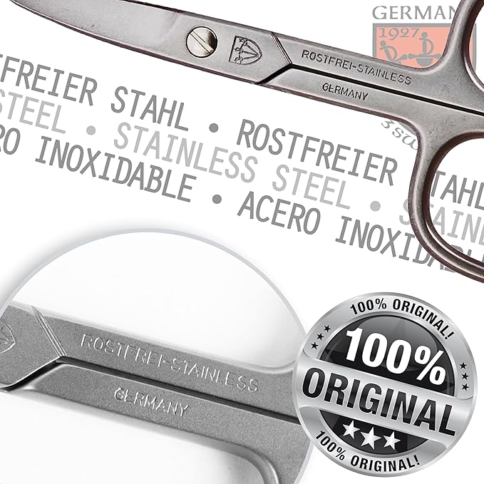 3 Swords Germany - brand quality STAINLESS STEEL INOX CURVED NAIL SCISSORS (1 PIECE) with round tips for DIABETICS - manicure pedicure - nail care by 3 Swords - Made in Germany