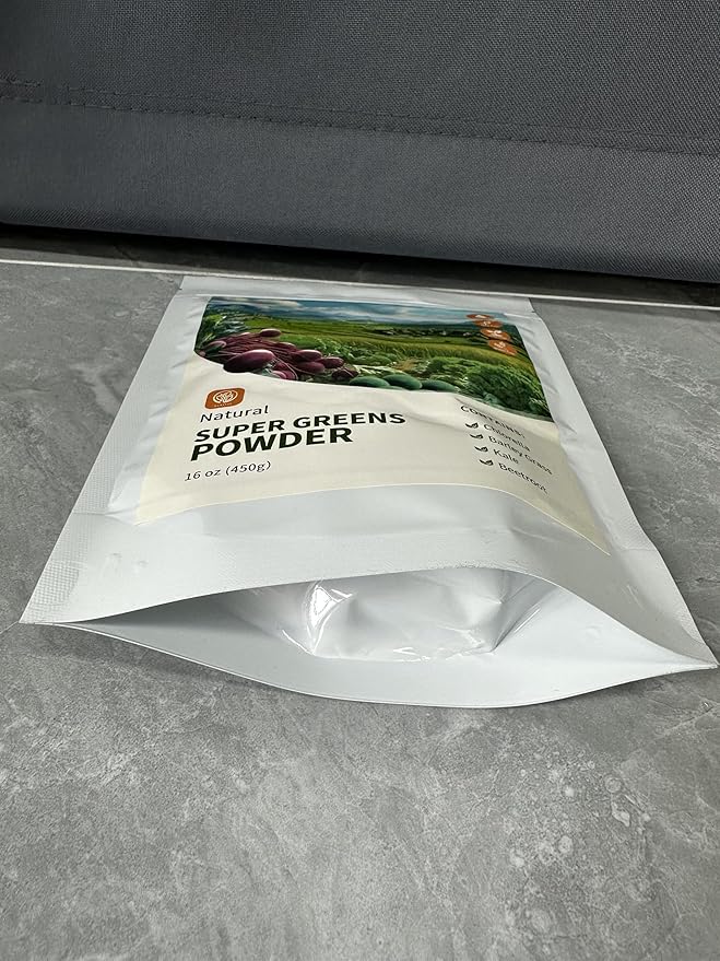Greens Powder Superfood for Immune Support With 16 oz，Greens Powder Smoothie Mix with Chlorella, Barley Grass, Kale & Beetroot Smoothie Booster, Chlorophyll Providing Greens.