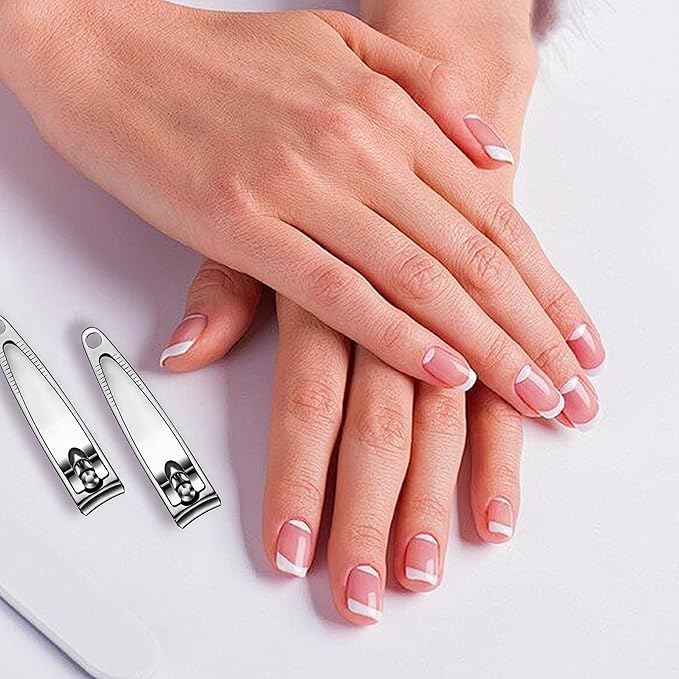 10 Pieces Nail Clippers Bulk Stainless Steel Fingernail Clippers Flat Toenail Clippers Portable Travel Fingernails Pointed Manicure Pedicure Sturdy Trimmer