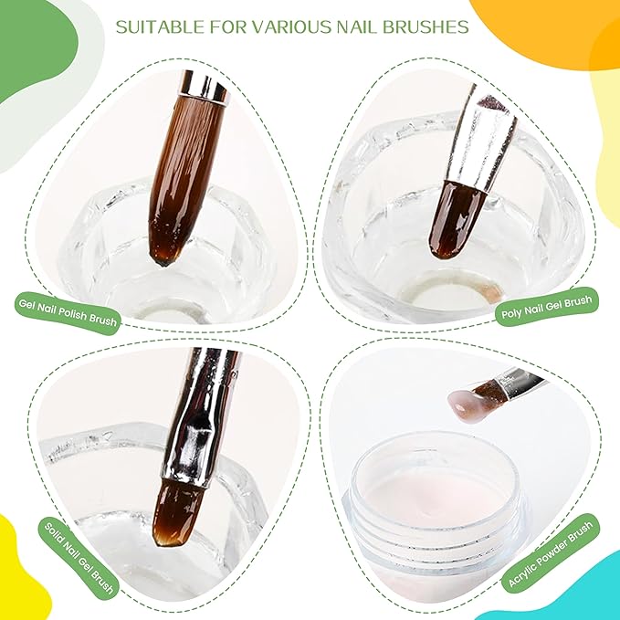 Aijimei Nail Brush Cleaner Gel Nail Art Brush Restorer Manicure Tool Professional Acrylic Brush for Home Salon Use (60ml/2fl.oz-Mint)