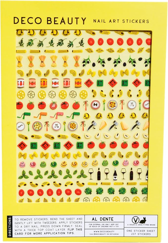 Deco Beauty Al Dente Nail Stickers - Lightweight & Easy-to-Apply Nail Art with Trendy Designs - Durable & Long-Lasting Nail Stickers for Women, Ideal for DIY Manicures & Salon-Quality Nails