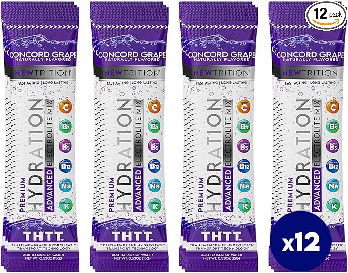 Hydration Powder, Electrolyte Powder Packets, Naturally Flavored Hydrating Packets for Water, Fast Acting Hydrate Electrolytes with Vitamins C & D