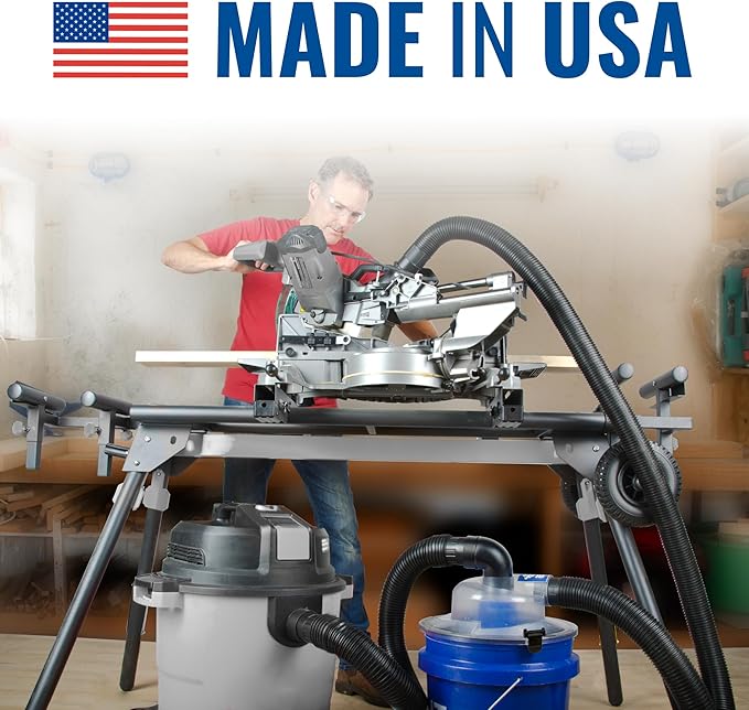 Dust Deputy Low-Pro Plus Cyclone Dust Separator – Engineered High Flow Wet/Dry Vacuum Kit – Fits Standard 5 Gallon Buckets – 2.5" Adapter & 3' Hose – Made in USA