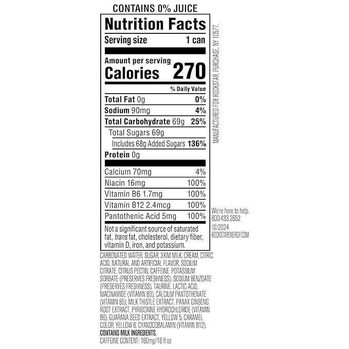 Rockstar Energy Drink, Boom Pina Colada 16 Fl Oz Cans (Pack of 12)