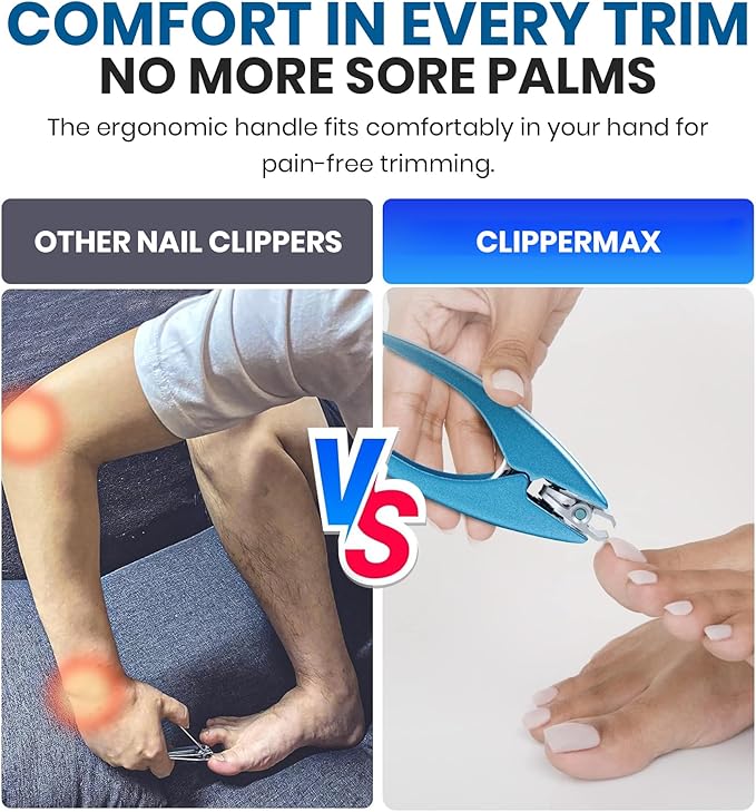 Ergonomic Nail Clippers for Seniors & Adults – Doctor-Designed with Rotating Head for Toes and Fingernail - Durable and Hygienic Stainless Steel