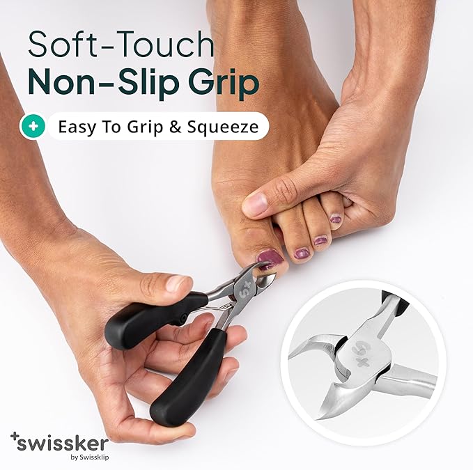 Swissklip Toenail Clippers I Heavy Duty Toe Nail Clippers I Toenail Clippers for Thick Nails I Toenail Scissors I Heavy Duty Nail Clippers for Thick Nail (Pack of 3)
