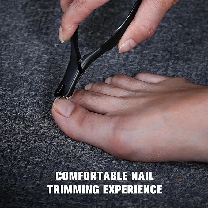 FERYES Podiatrist Toenail Clippers for Thick & Ingrown Nails - Professional Sharp Curved Blade & All Stainless Steel Non-Slip Handle, Heavy-Duty Nail Clippers for Men, Women, Seniors - Ideal Gift