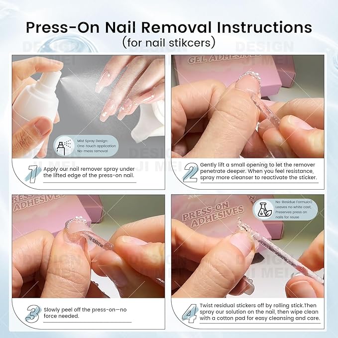 BENGONG 5-in-1 Multi-Functional Spray Professional Gel Polish Remover for Nails Care for Press-On Nails & Natural Nails Brush Cleaner Nail Polish Remover & Remover For Nails, Glue, Gel- 1.5 Fl oz