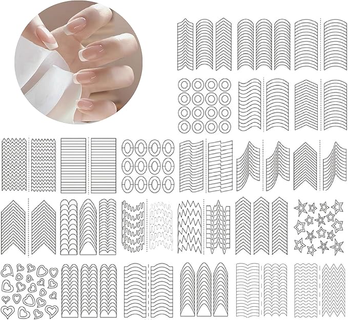 French Manicure Stickers - Nail Decals, DIY Nail Art, 4608 Pieces in a 4-Pack