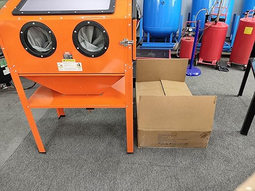 VEVOR 60 Gallon Sandblasting Cabinet, 40-120PSI Sand Blasting Cabinet with Stand, Heavy Duty Steel Sand Blaster with Blasting Gun & 4 Ceramic Nozzles for Paint, Stain, Rust Removal