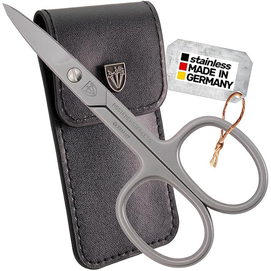 3 Swords Germany - brand quality STAINLESS STEEL INOX CURVED NAIL SCISSORS (1 PIECE) with case for manicure pedicure - nail care by 3 Swords - Made in Germany