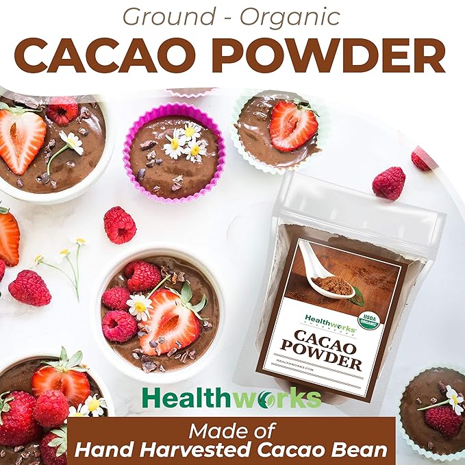 Healthworks Superfoods Organic Cacao Powder - 80 Oz / 5 Lbs - Cocoa Chocolate Substitute - Rich Choclate Flavour - Sugar-Free, Keto, Vegan & Non-GMO - Peruvian Bean/Nut Origin - Antioxidant Superfood