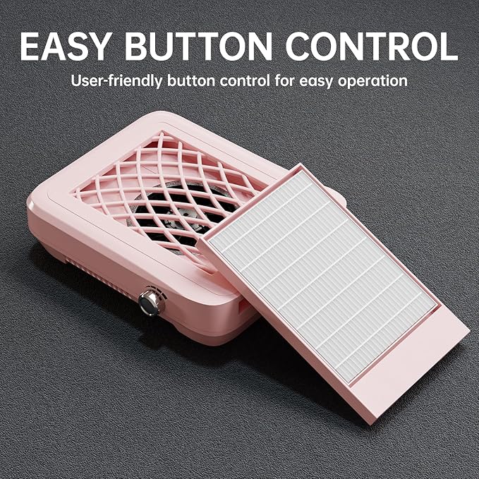 Dust Collector Nail Tech ，Nail Fan Dust Collector with 4 Speeds, Reusable & Disposable Filters, Nail Vacuum Dust Collector for Acrylic Nails, Salon & Home Use