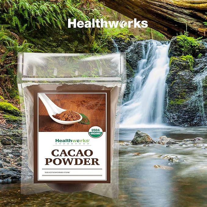 Healthworks Superfoods Organic Cacao Powder - 48 Oz / 3 Lb - Cocoa Chocolate Substitute - Rich Choclate Flavour - Sugar-Free, Keto, Vegan & Non-GMO - Peruvian Bean/Nut Origin - Antioxidant Superfood - Packaging May Vary